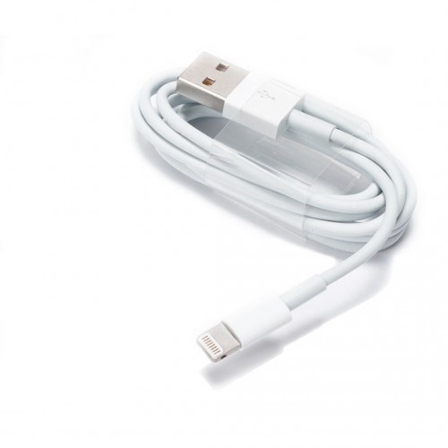 Дата-кабель USB (кабель зарядки) iPhone 6,  iPhone 5, iPad Mini, iPod Nano (белый, 1м) Оригинал тех.