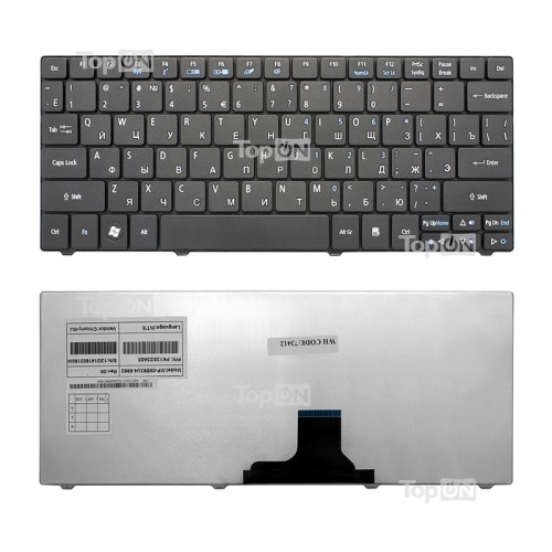 Клавиатура для ноутбука Acer Aspire ONE 722, 751, 753, 1410, 1810T черная, P/N: PK130I23A00