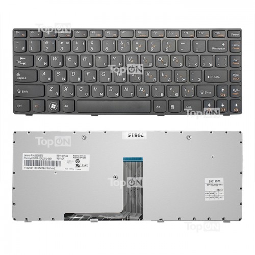Клавиатура для ноутбука Lenovo B470, G470, V470, Z470 IdeaPad с рамкой, черная