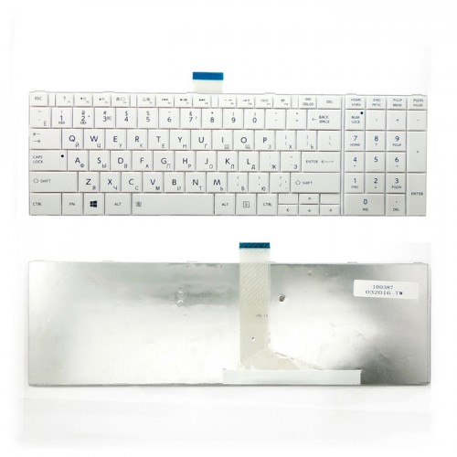Клавиатура для ноутбука Toshiba Satellite C50, L850, C850, P850  (белая с рамкой)