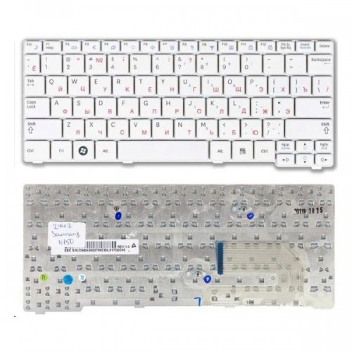 Клавиатура для ноутбука Samsung N127 NC10 N110 N130 Series белая