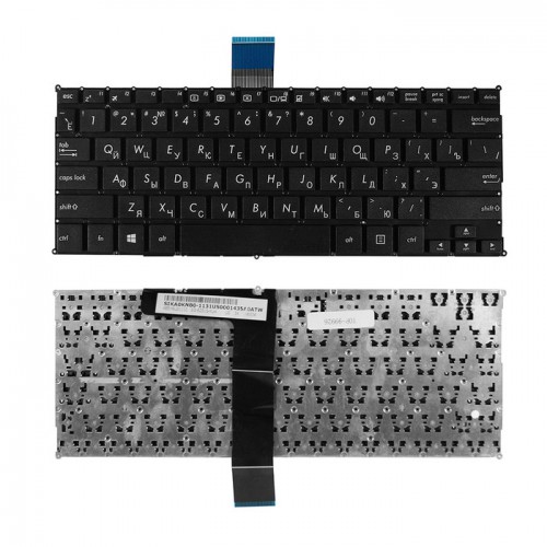 Клавиатура для ноутбука Asus X200CA, X200 Series. Черная, плоский Enter, без рамки, PN: 0KNB0-1123R