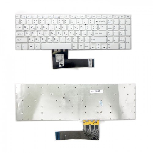 Клавиатура для ноутбука Sony VAIO SVF15 белая, без рамки